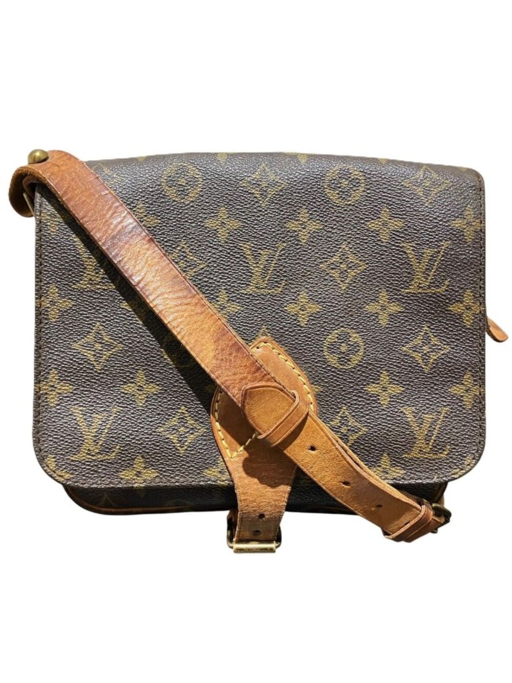 Louis Vuitton Cartouchiere MM Monogram Shoulder Bag Canvas